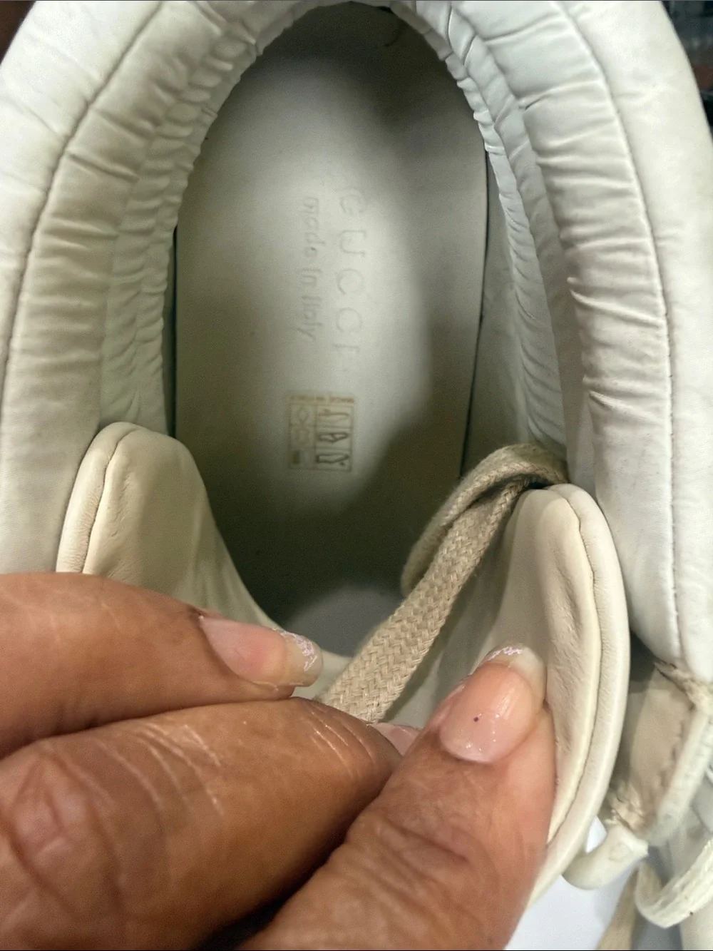 Gucci Cream/Gold GUCCI BAND High-Top Sneakers